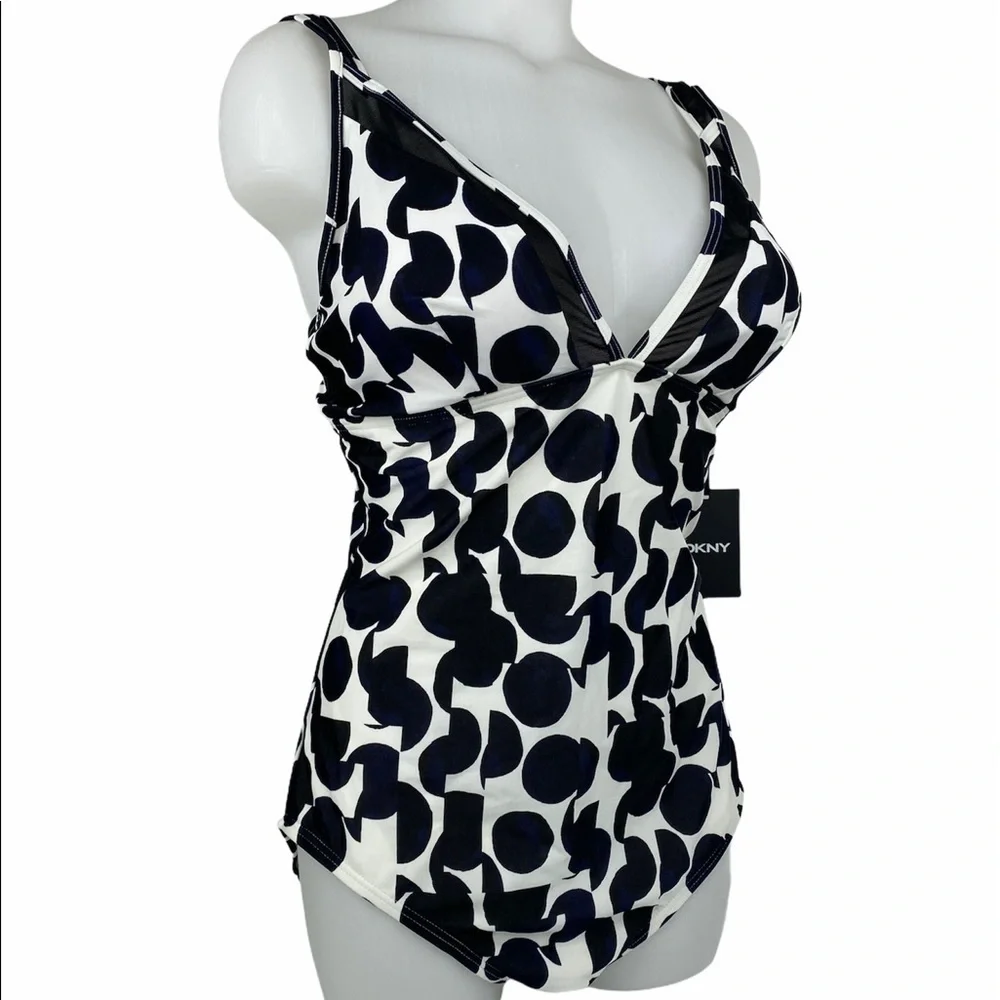 Dkny Mesh Polka Dotted One Piece Swimsuit - Picture 4 of 14